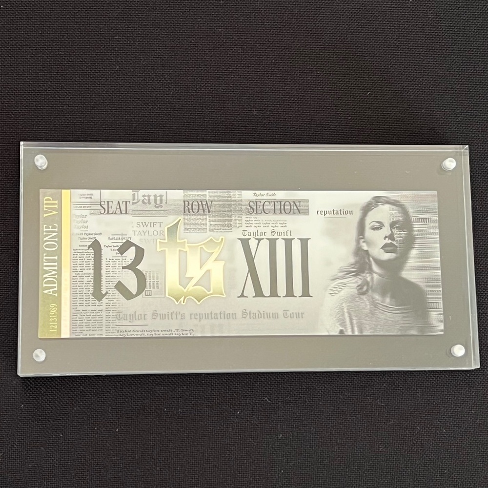 Taylor Swift Reputation Stadium Tour VIP Commemorative Holographic Ticket